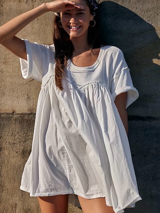 Free People Dresses & Skirts - Free People Oversized Babydoll Dress — White